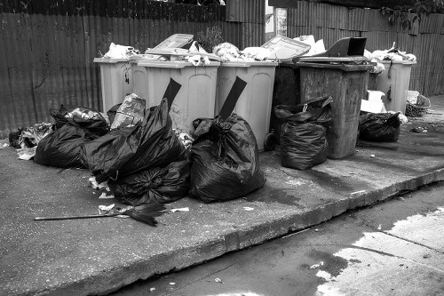 Rubbish removal truck in Southwark