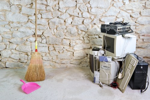 Variety of waste materials awaiting removal